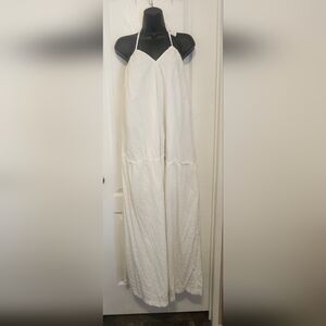 Free People White Halter Eyelet Maxi Dress Size SMALL EUC